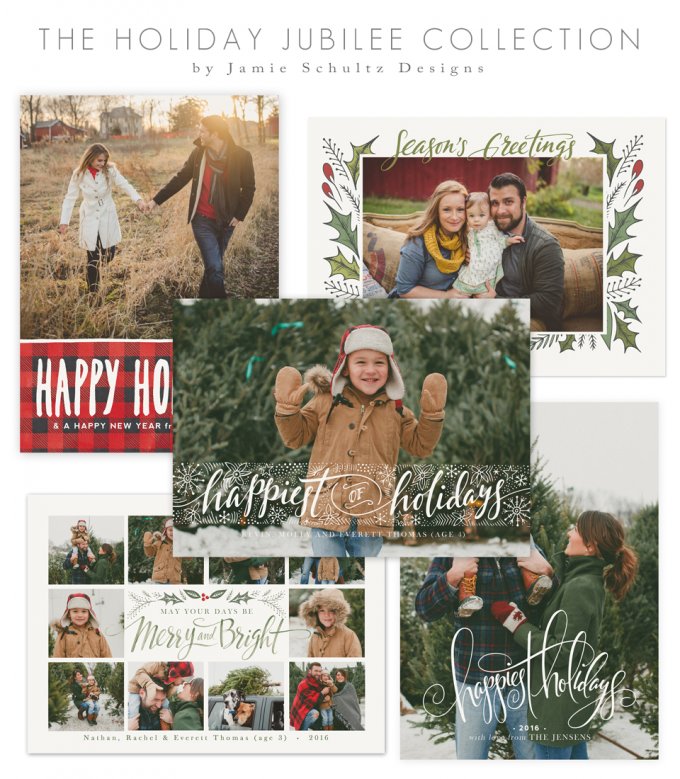 Holiday Jubilee Card Templates by Jamie Schultz Designs