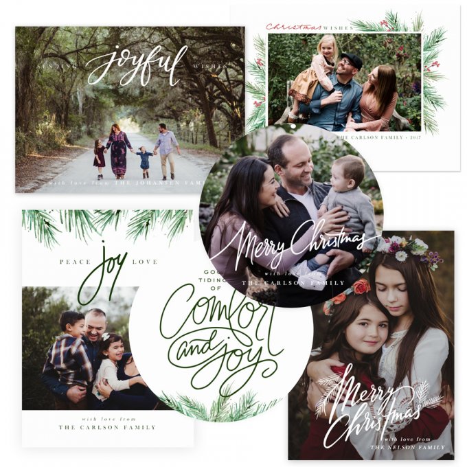 Painted Pines Holiday Card Templates