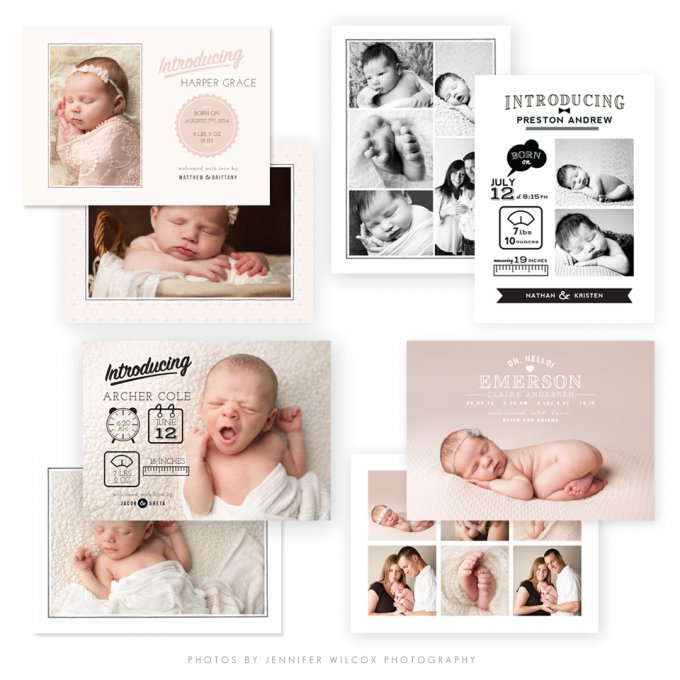 Newborn Stats Birth Announcements by Jamie Schultz Designs